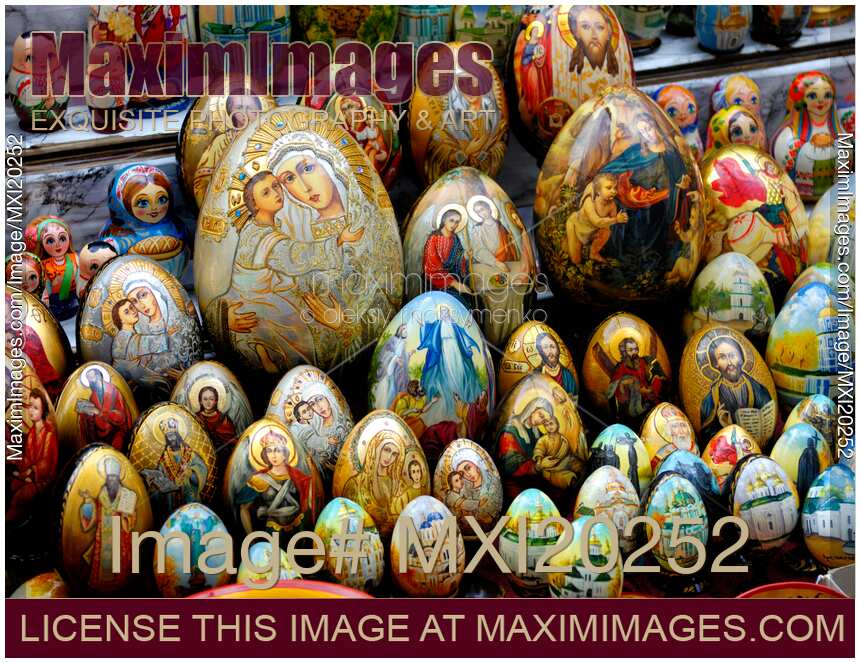 Painted Eggs with Religious Ornaments