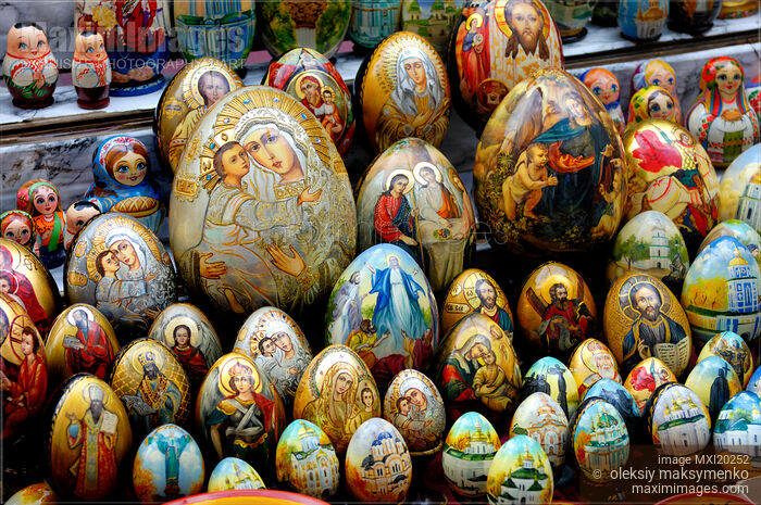 Painted Eggs with Religious Ornaments Stock photo of Painted Eggs with Religious Ornaments Buy commercial use license at MaximImages
