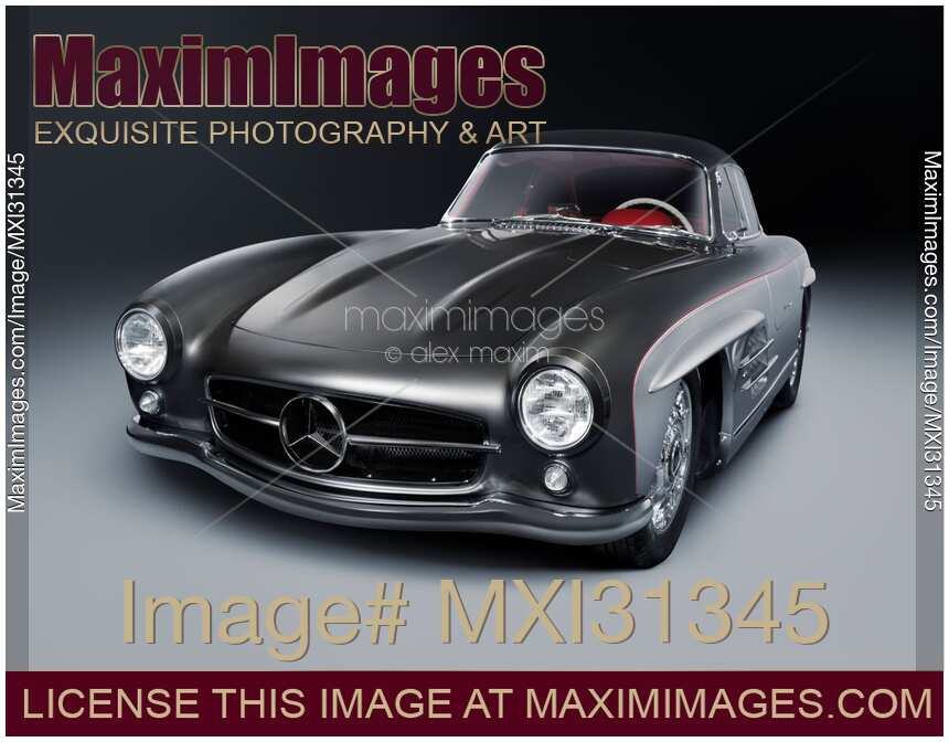 1955 Mercedes-Benz 300SL Gullwing Coupe gray luxury retro car