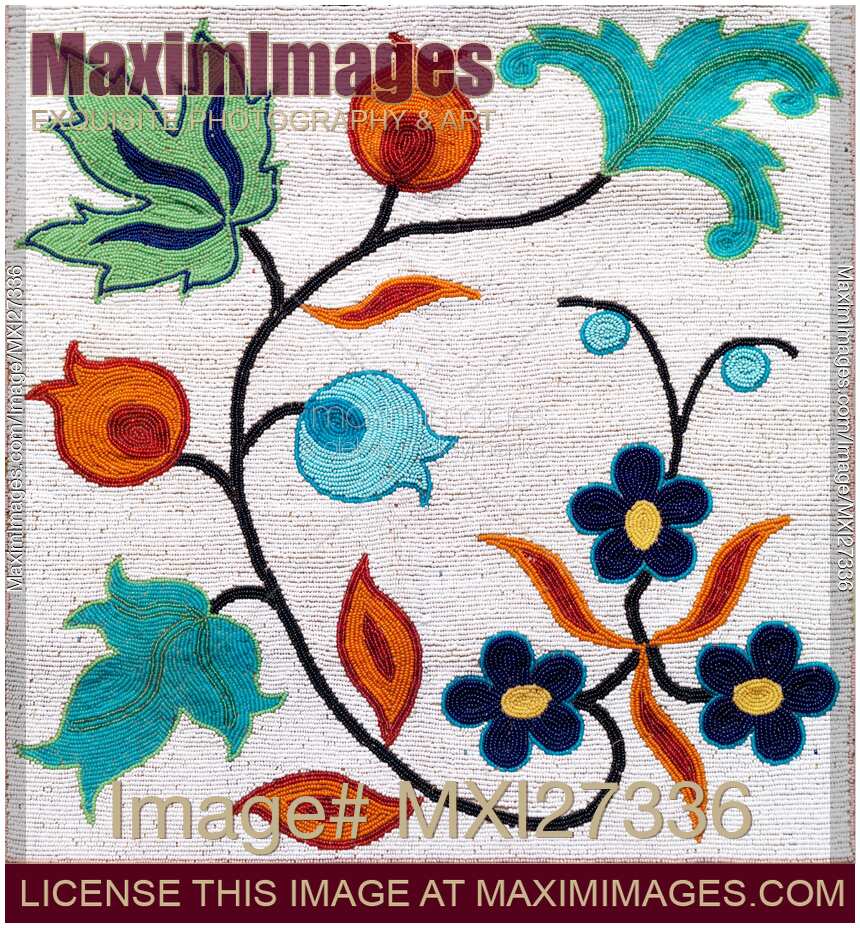 Aboriginal beadwork floral pattern