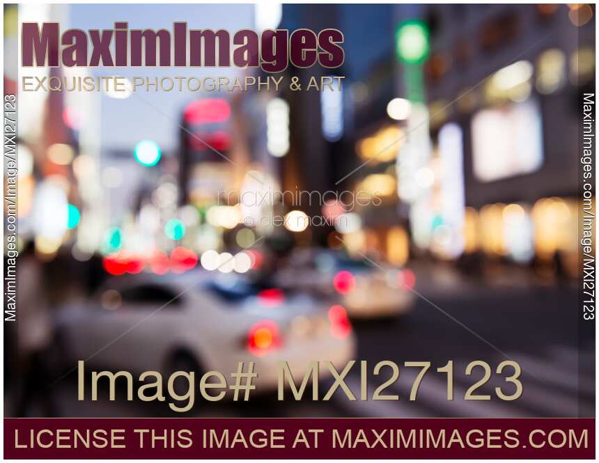 Abstract blurred city scenery Ginza Tokyo