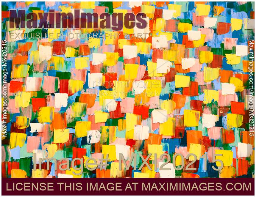 Abstract Colorful Psychedelic Impasto Oil Painting