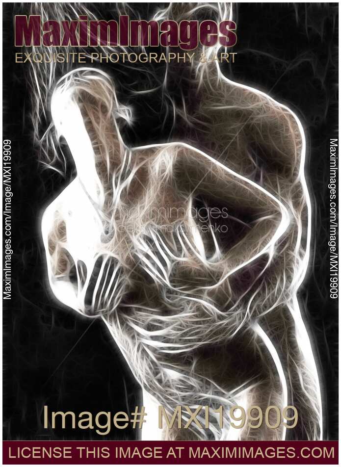 Abstract digital artwork of a couple making love