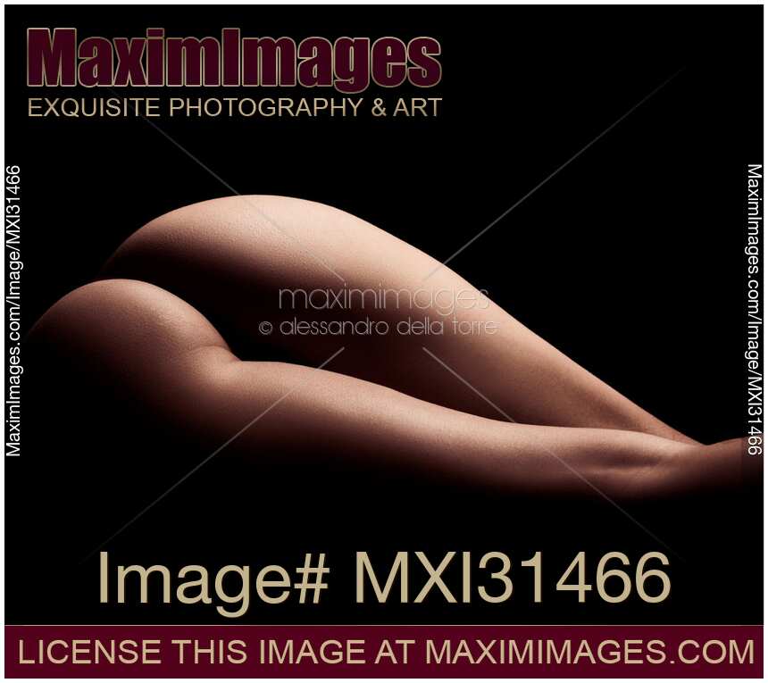 Abstract nude closeup of woman naked buttocks