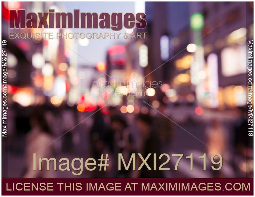 Abstract out-of-focus city scenery with colorful lights