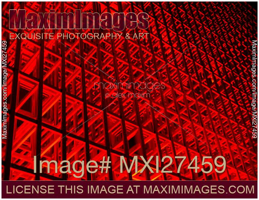 Abstract red metal framework