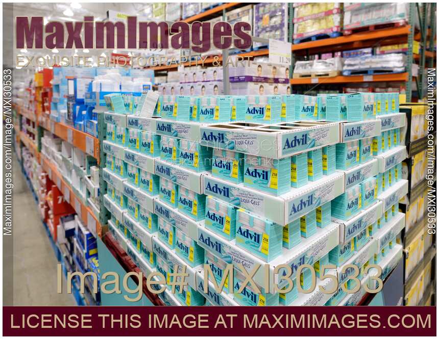 Advil pain relief medications at Costco Wholesale warehouse store pharmacy