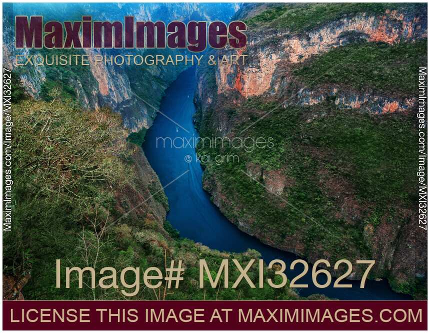 Aerial nature scenery of Sumidero Canyon National Park in Chiapas Mexico