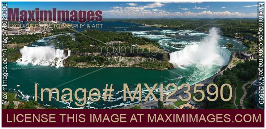 Aerial Panoramic View of Niagara Falls