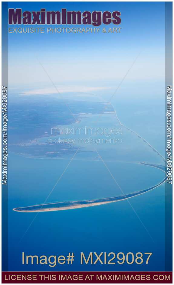 Aerial View on Karolino-Bugaz Spit Odessa Region Ukraine