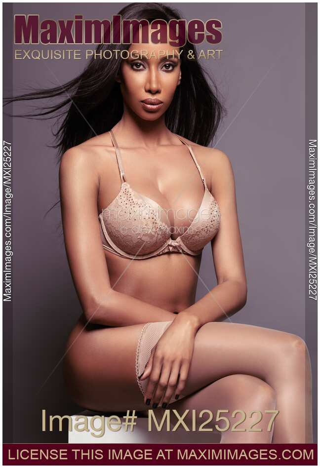 African american woman wearing lingerie