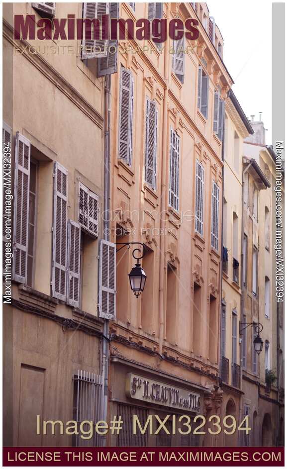 Aix-en-Provence city architecture details row of buildings South of France