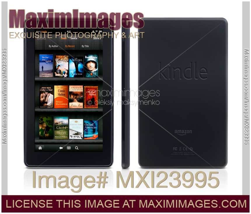 Amazon Kindle Fire e-book reader three side view
