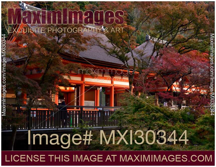 Amidado and Okunoin halls of Kiyomizu-dera temple in autumn Kyoto