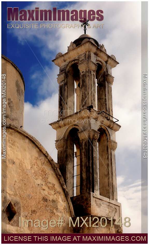 Ancient Orthodox Church Timios Stavros Bell Tower in Cyprus