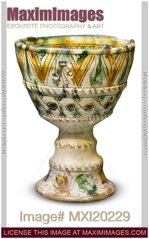 Antique ceramic goblet