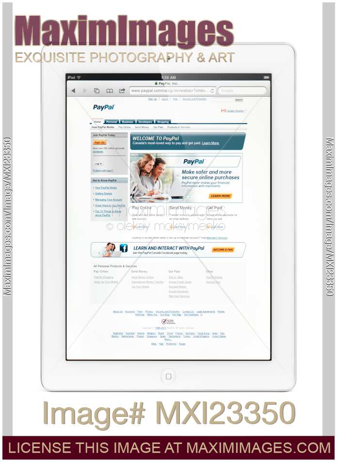 Apple iPad 2 Tablet Computer with PayPal on Display