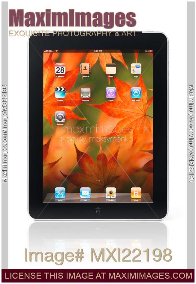 Photo of Apple iPad 3G Tablet Displaying Desktop Stock Image MXI22198