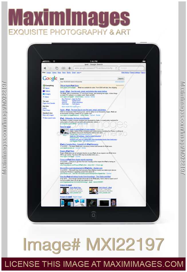 Apple iPad 3G Tablet Displaying Google Search