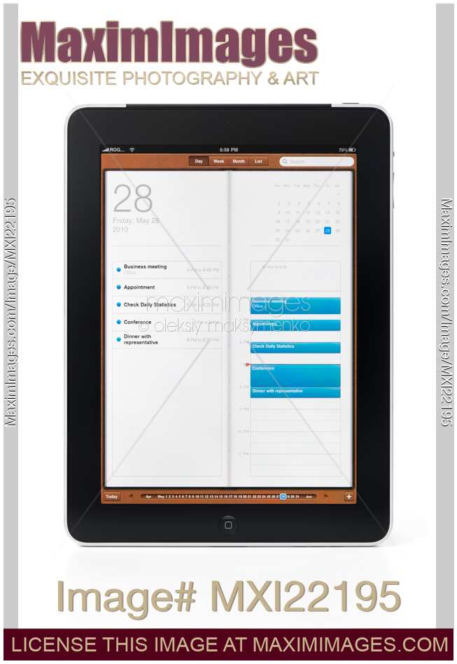 Apple iPad Tablet Calendar Organizer App