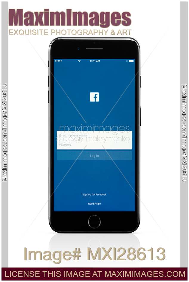 Photo of Apple iPhone 7 with Facebook on display Stock Image MXI28613