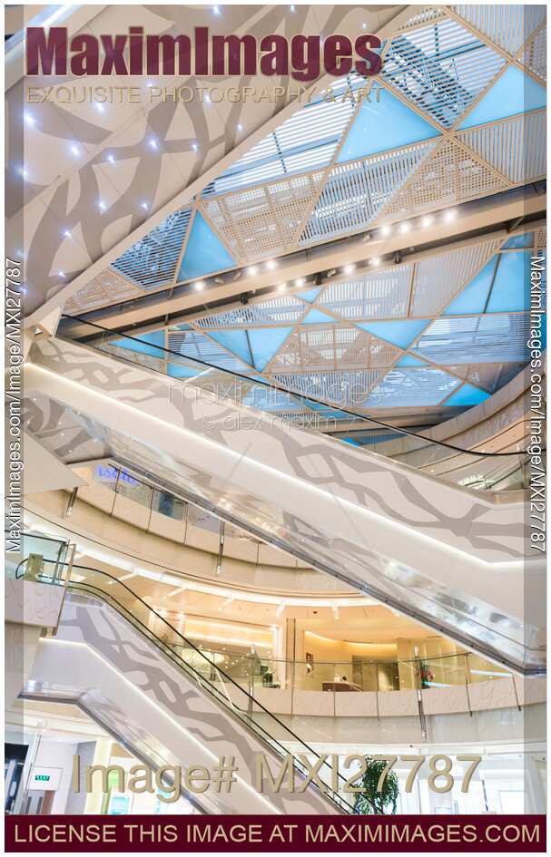 Architectural details of shopping mall in Shanghai