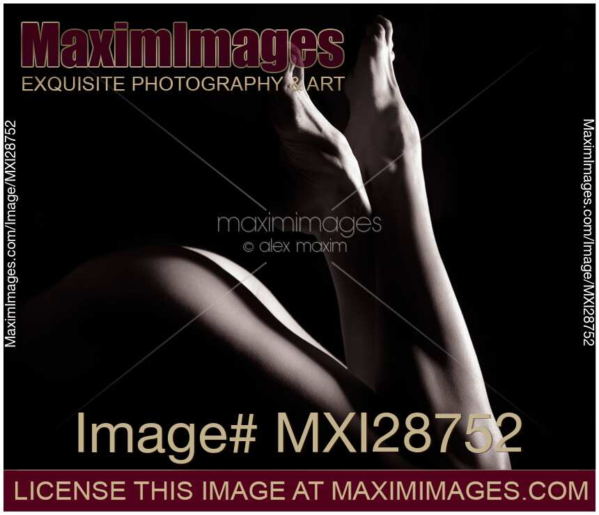 Artistic photo of bare woman legs Black and white