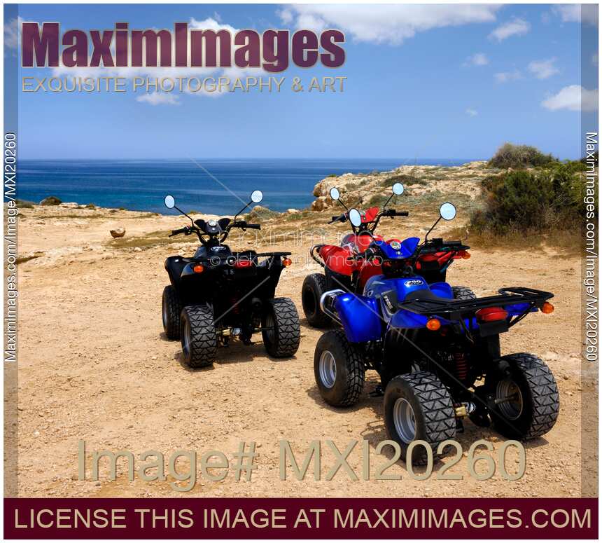 ATV quads on sea shore
