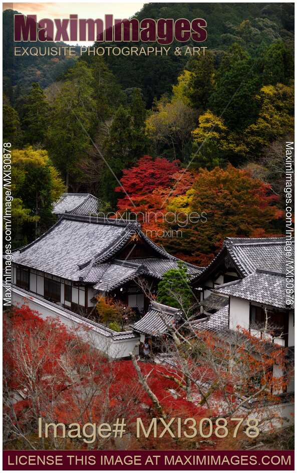 Autumn scenery of Nanzen-ji temple complex building rooftops in Sakyo-ku, Kyoto, Japan 2017