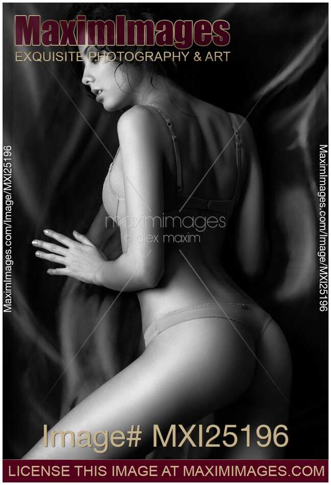 Back of a sexy young woman wearing lingerie