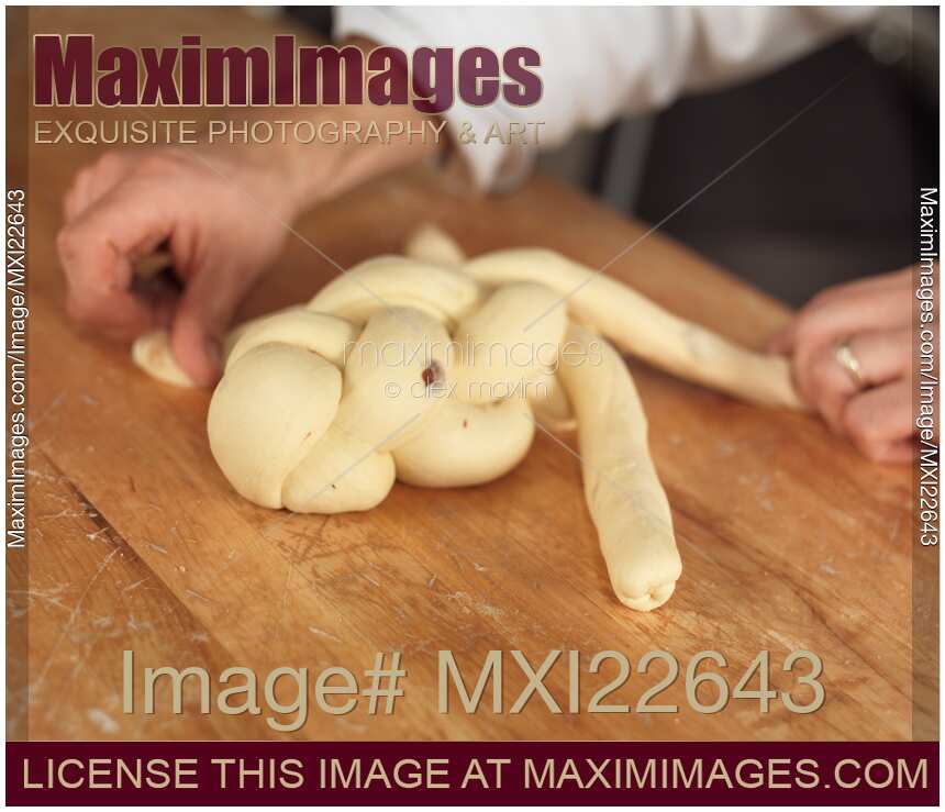 Baker Making Braided Bread
