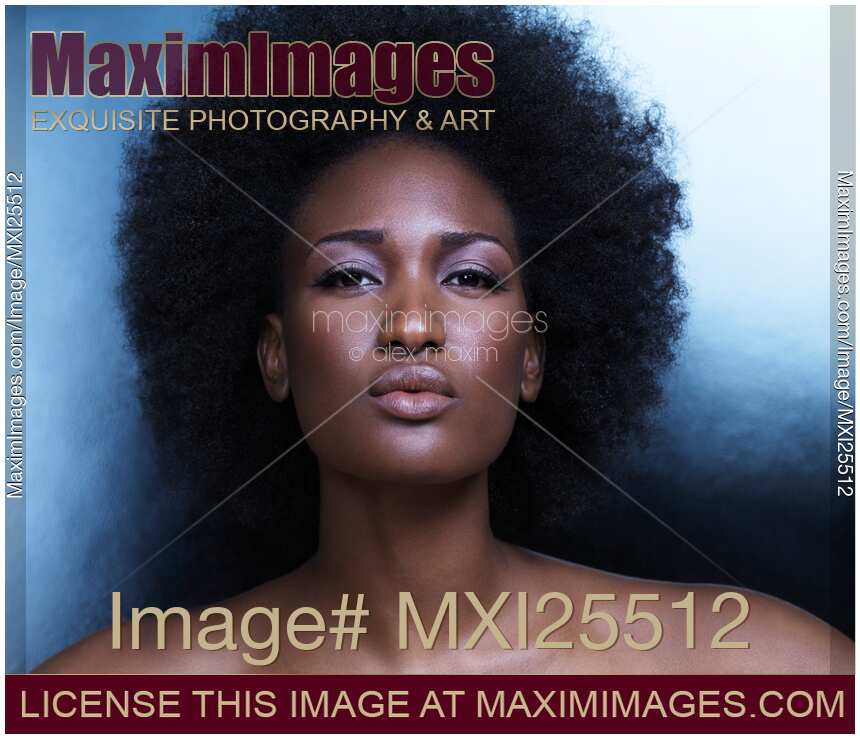 Beautiful african american woman pouting her lips