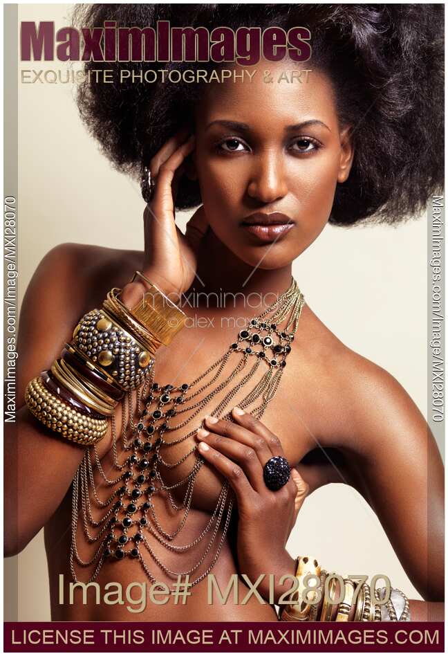 Beautiful african american woman wearing jewelry