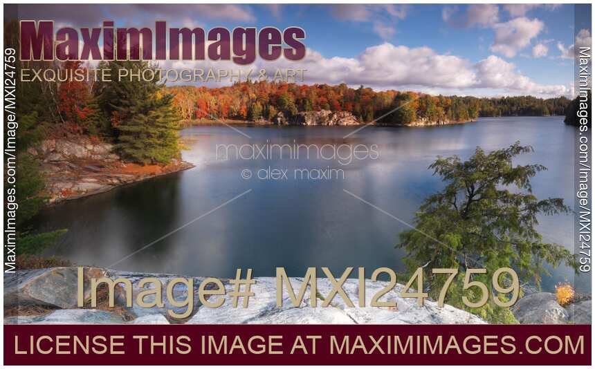Beautiful autumn morning landscape panoramic nature scenery