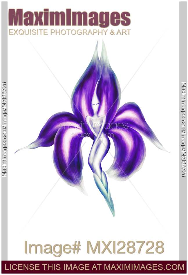 Beautiful dancing lady flower artistic illustration
