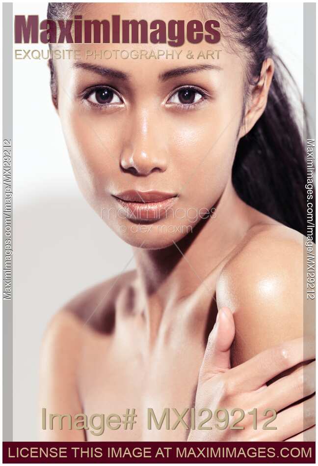Beautiful Exotic mixed race asian woman natural beauty portrait