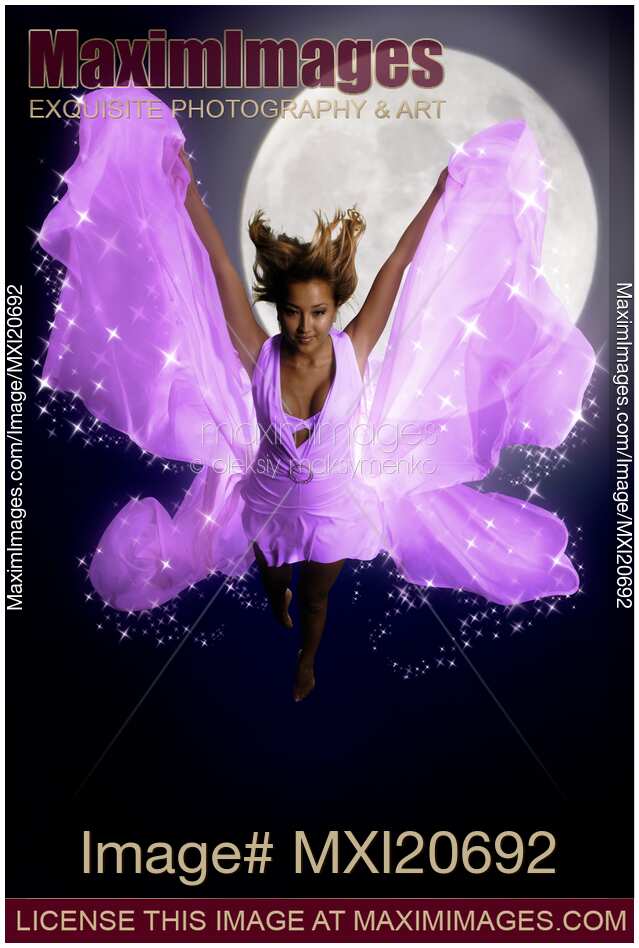 Beautiful Fairy Woman with Butterfly Wings