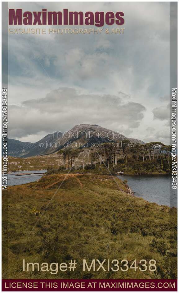 Beautiful nature scenery of Derryclare Lough Connemara Park in Ireland