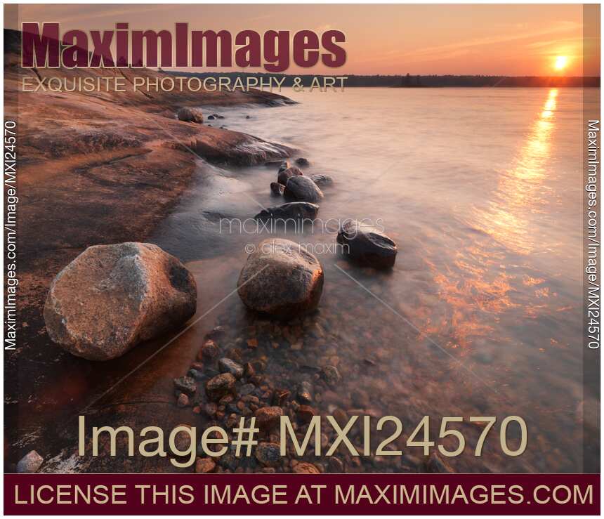 Beautiful sunrise nature scenery at Killbear
