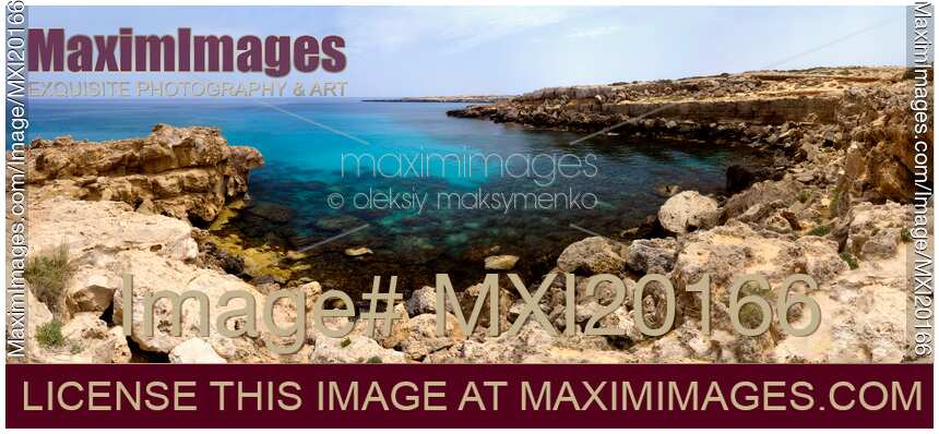 Beautiful View on Mediterranean Sea Cape Gkreko in Cyprus