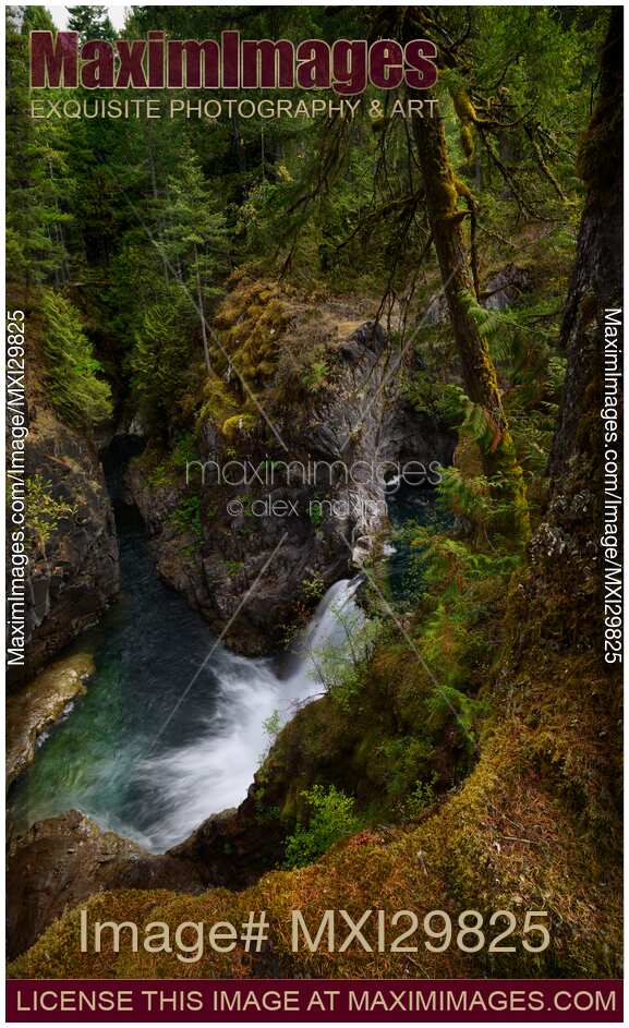Beautiful waterfall at Little Qualicum Falls Provincial Park Vancouver Island