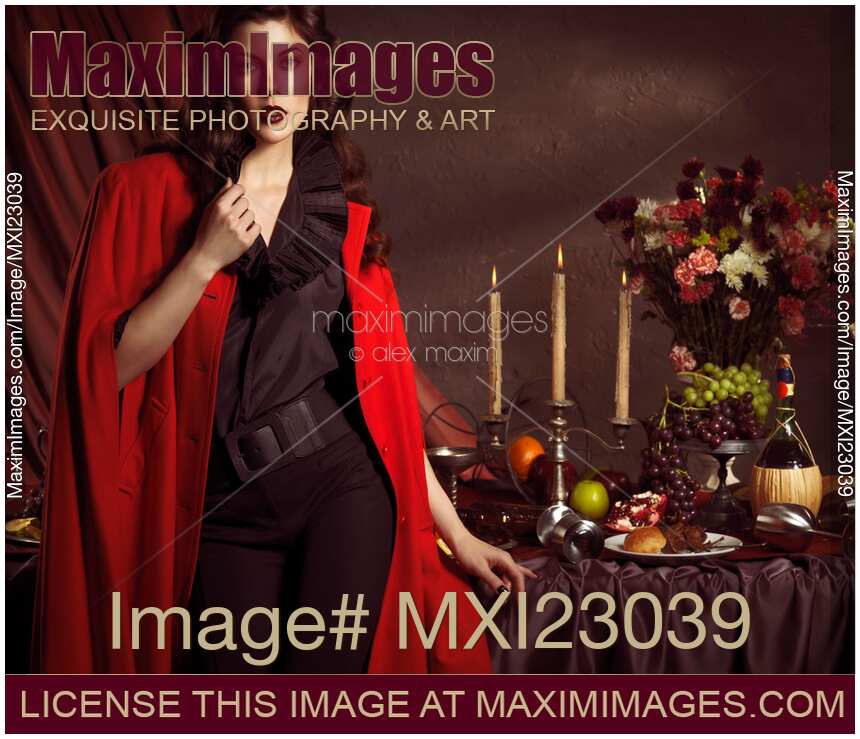 Beautiful Woman at a Festive Table
