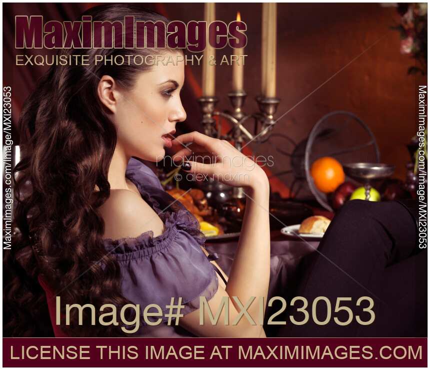Beautiful Woman at a Festive Table