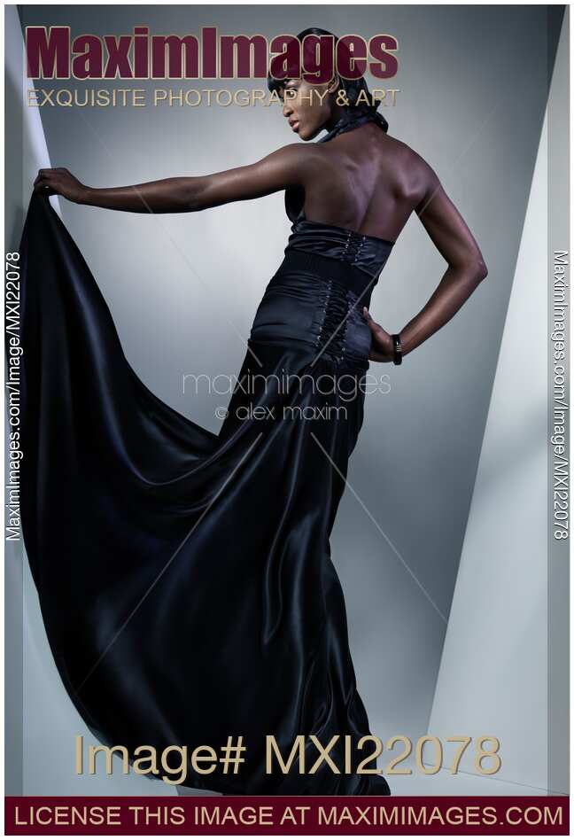 Beautiful Woman in Black Dress