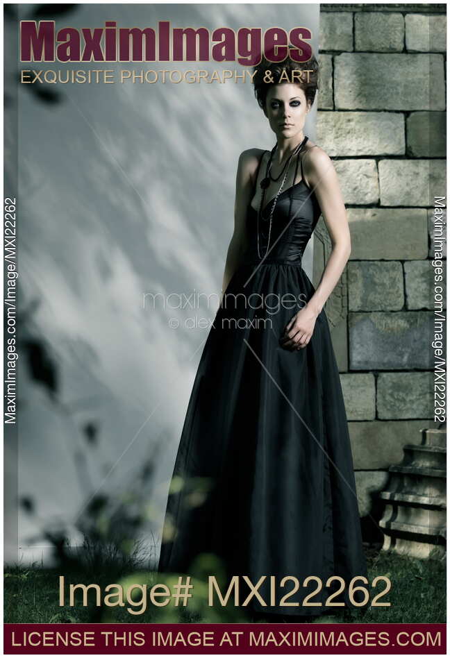 Beautiful Woman in Black Dress