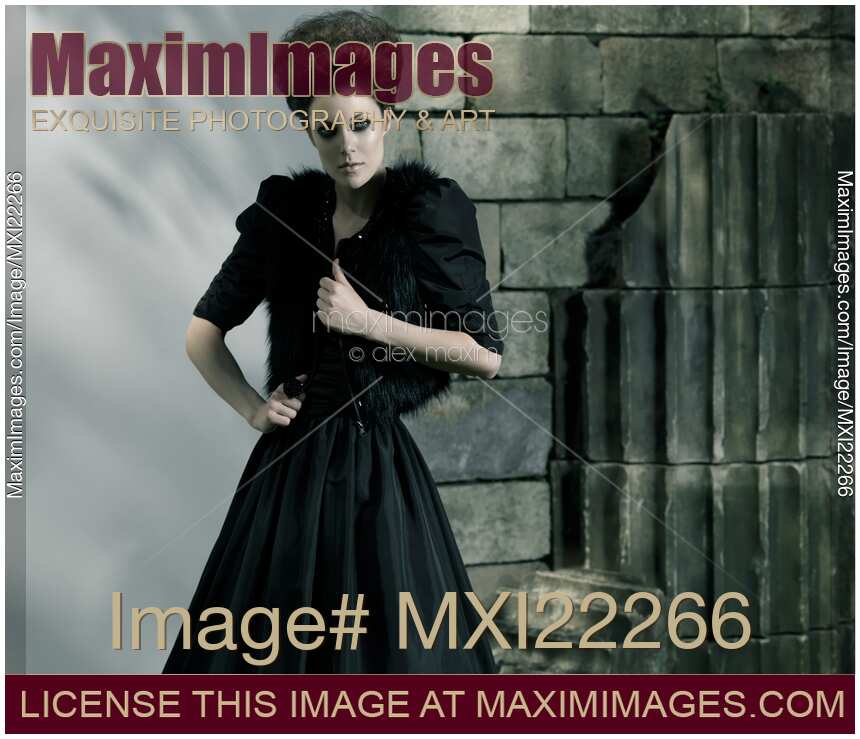 Beautiful Woman in Black Dress