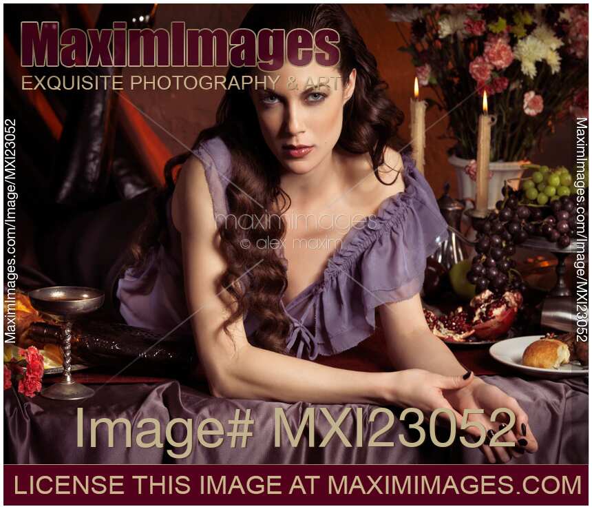 Beautiful Woman on a Festive Table