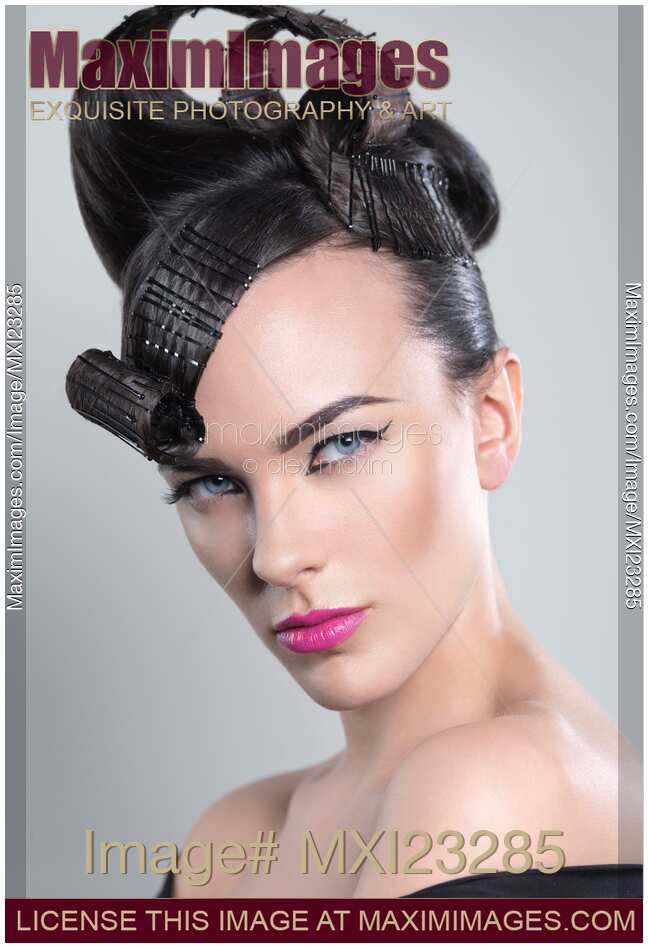 Beautiful Woman with Creative Hairstyle