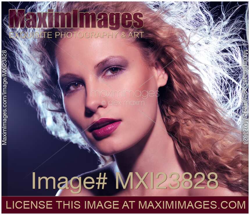 Beautiful Woman with Flying Hair