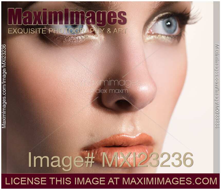 Beautiful Woman's Face Closeup Portrait